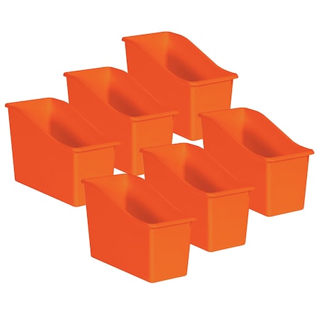 Teacher Created Resources Book Storage Bin, Plastic, Orange, 6 PK 20424